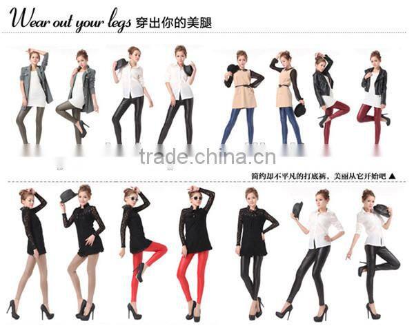 Shiny Metallic High Waist Black Stretchy PU Leather Leggings S/M/L/XL Plus Size