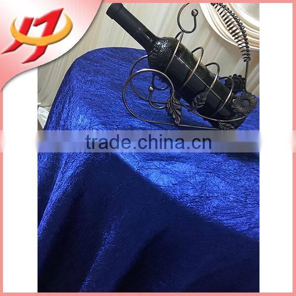 Crushed cheap polyester satin ruffled table cloth