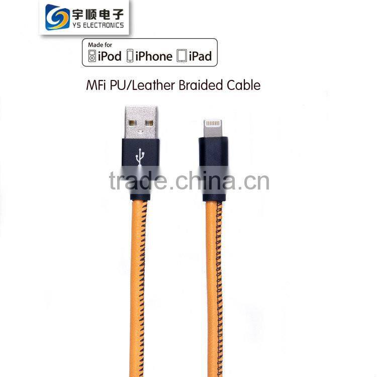 MFi USB Leather Charging And Sync Cable For iphone 6