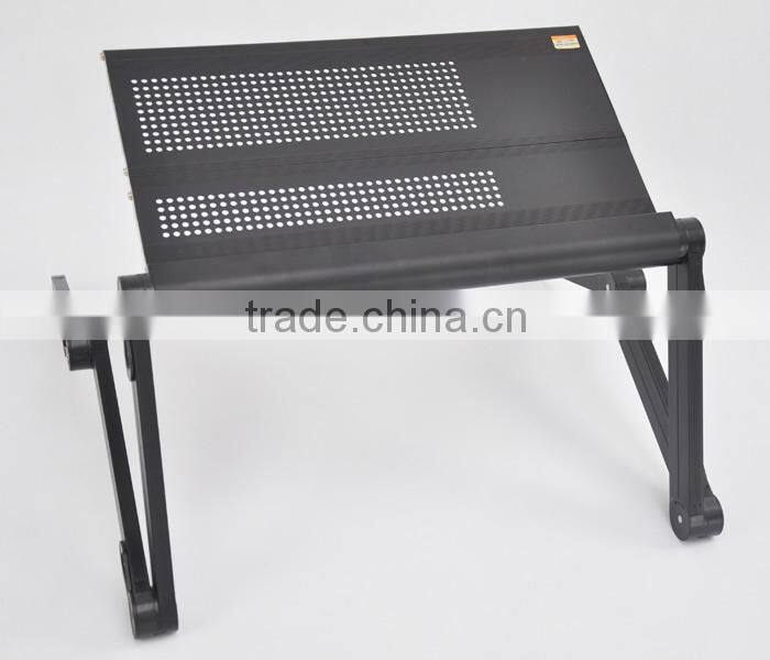 Portable standing desk cooling fan swivel adjustable metal computer table