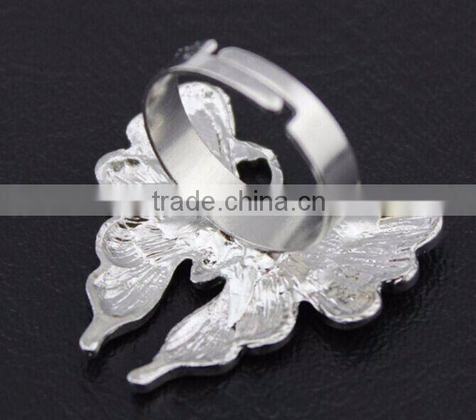 Young lady favorite Drip process alloy varied smart butterfly rings