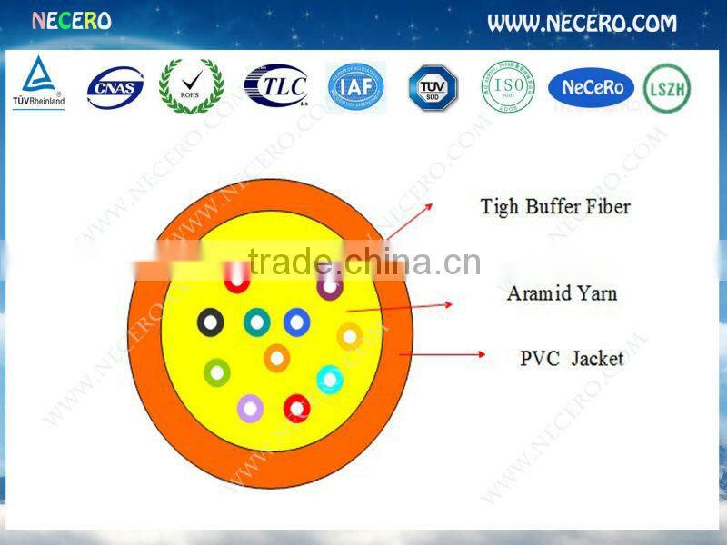 Bulk 50/125 OM3, 10 Gigabit Rated Multimode Fiber Optic Distribution Style Cable