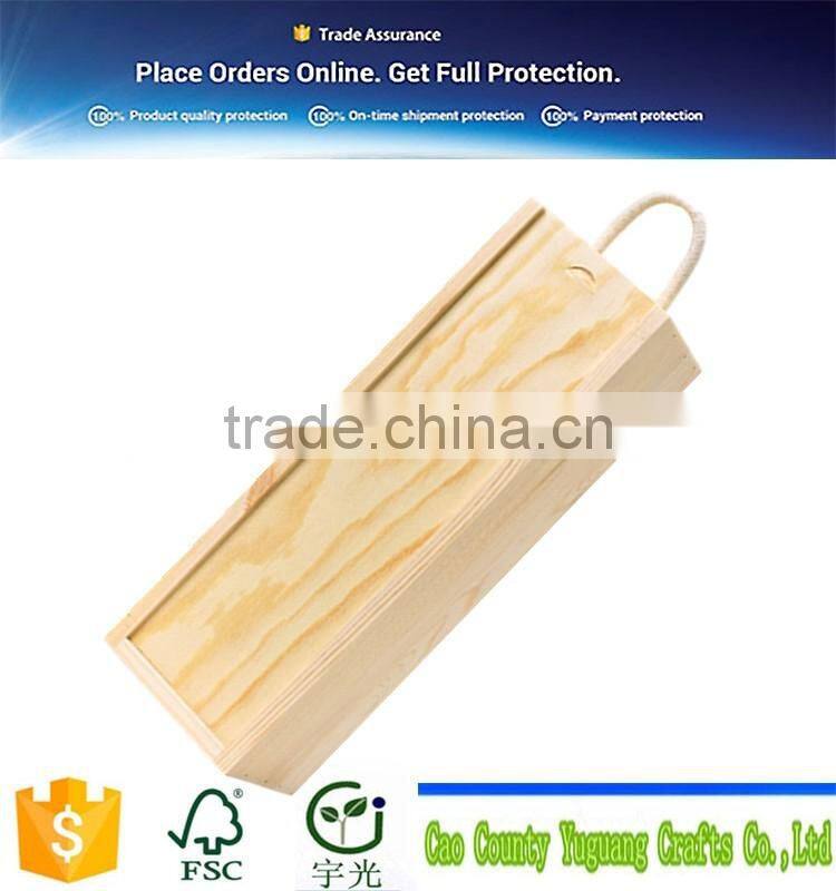 natural material single wine wooden packing box supplier