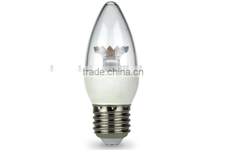 C38 350LM 4.5W REPLACEMENT 40W E26 FLAME CANDLE CLEAR LIGHT BULB FOR USA