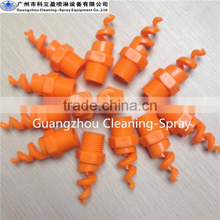 Plastic spiral jet nozzles