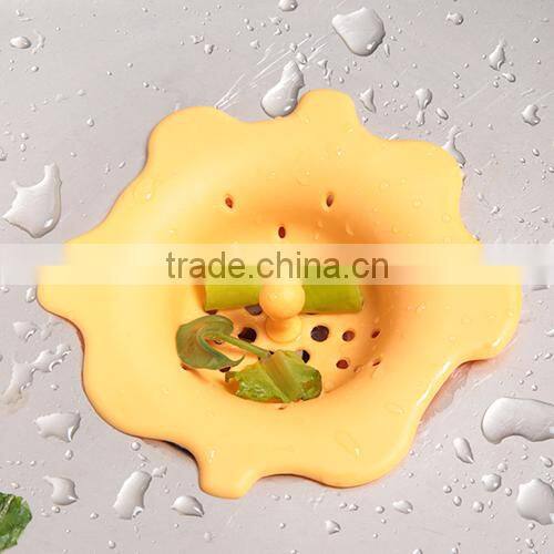 Petal-shape sink silica gel strainer kitchen--yellow
