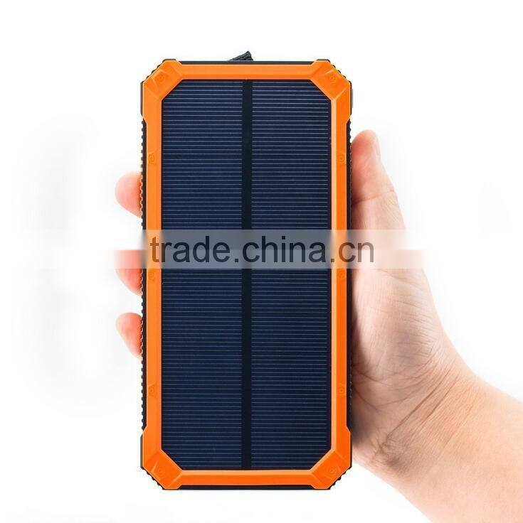 Two usb phone charger 12000mah solar bank