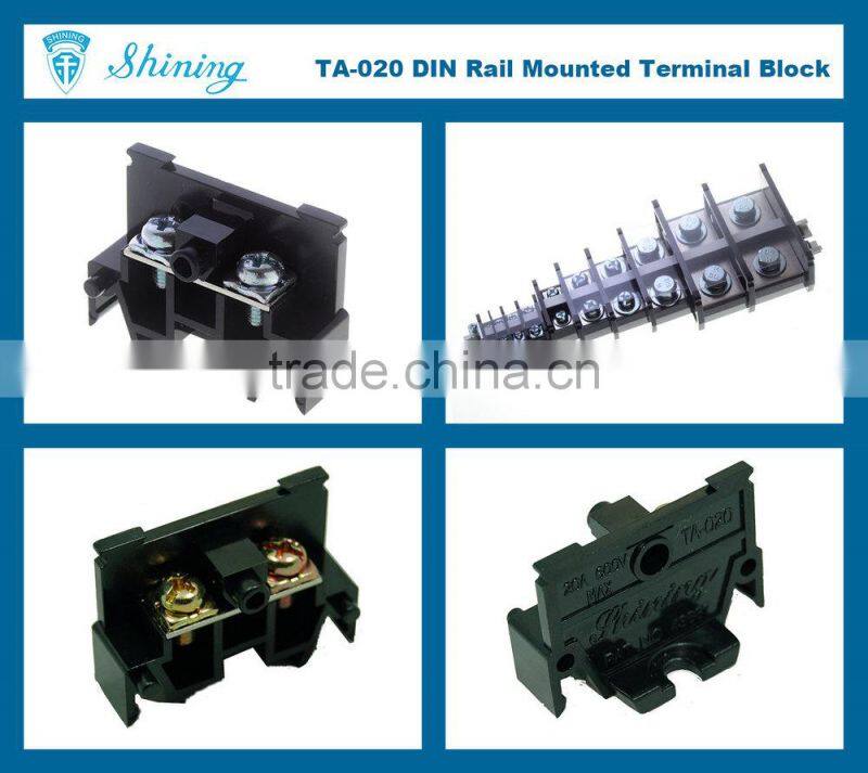 TA-020 Din Rail Mounted M4 Screw Type Push Wire Block Connector