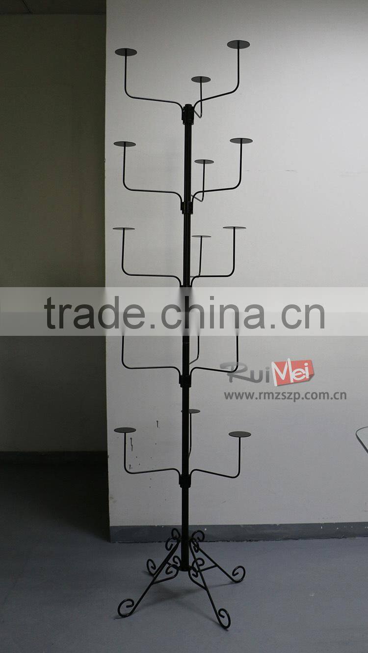 Floor standing multi-level removable hat display stand