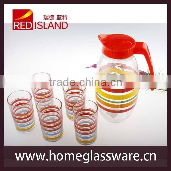 7pcs glass drinking set 1.5L glass pitcher and 6 tumblers