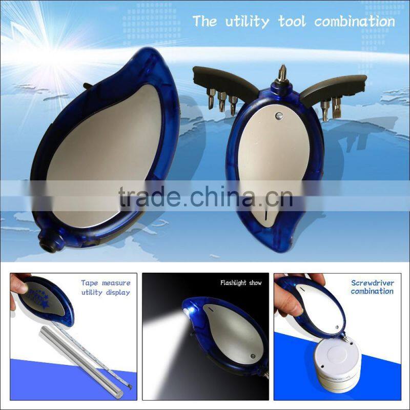 House hold mini ABS screwdriver set,6 in 1 tool set with led light