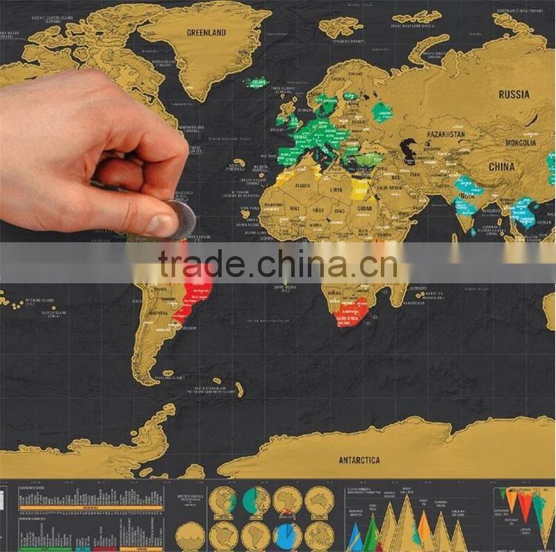 CT-750 Small black mini Map Black Luxury Creative Gifts World Edition map