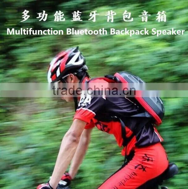 2016 New Arrival Hot Multifunction Outdoor Sports Backpack Design Bluetooth Speaker With FM Radio/Power Bank