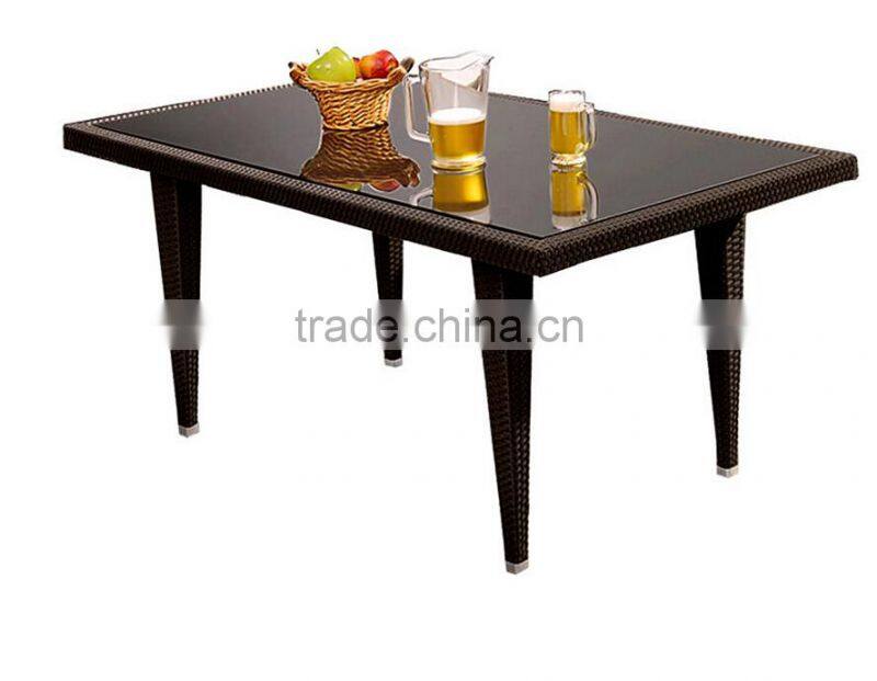 2017 Trade Assurance hot sale hideaway pe rattan handmade simple garden line table set designs
