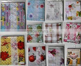 Square tablecloth Tablecloth stocklot PVC non-woven fabric flower design Square tablecloth with 3 inch lace