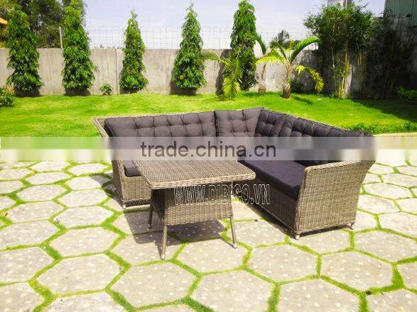 2014 New Style Outdoor Garden Plastic Flat Rattan Sofa set