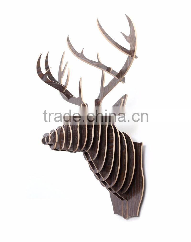 Wall hanging wood crafts moose head decoration