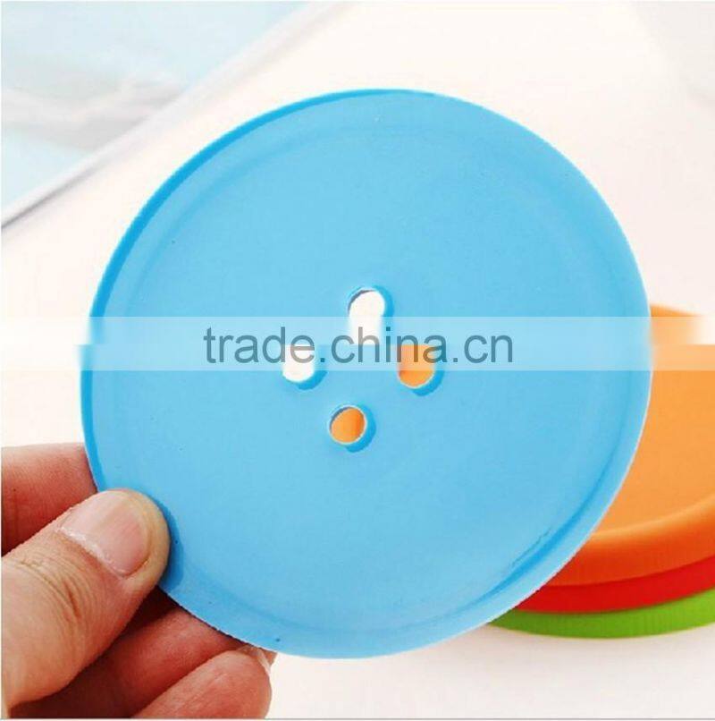 colorful fastener -shaped silicone cup mat/household product