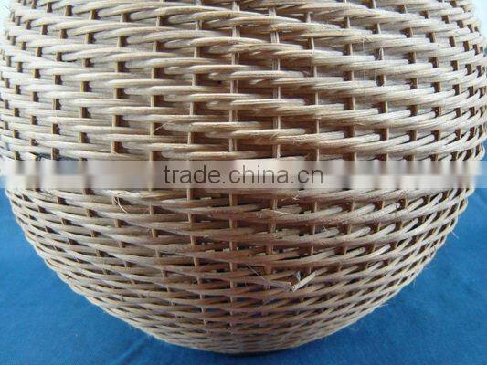 Nature colour rattan iron frame round laterne