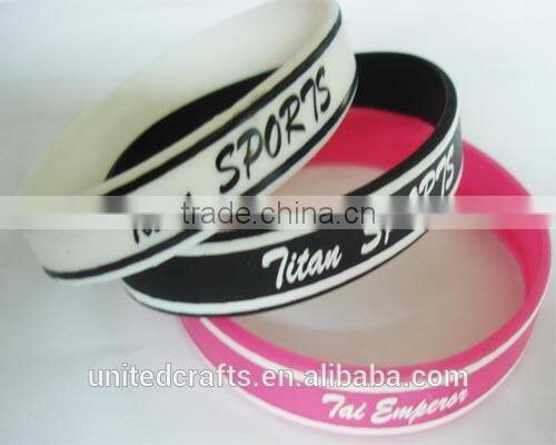 Colorrful debossed and embossed Silicone Wristband
