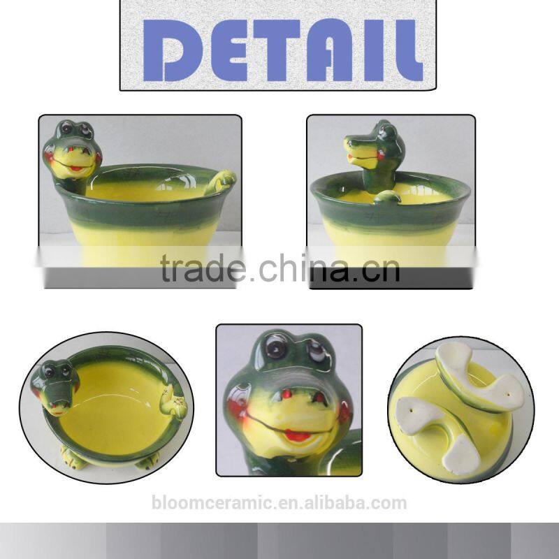 creative ceramic crocodile bowl