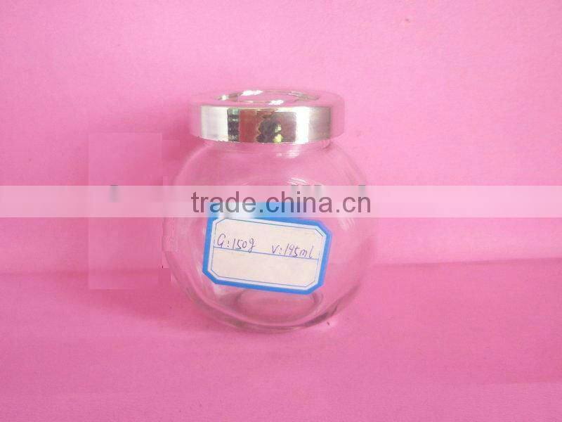 small glass container, glass pickle bottle