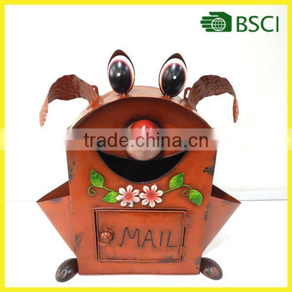 YS15014 Pretty Handicraft Dog Metal Mailbox