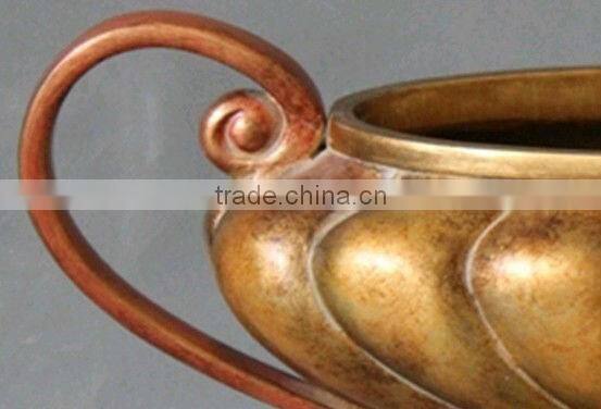 Handmade polyresin gold leaf decorative fruit bowl