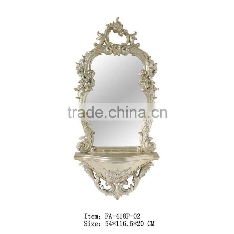 Gold Living Room Furniture Wall Panel With Silver Mirror For Interior Decor