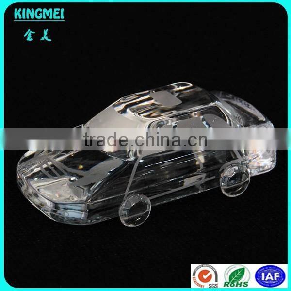 Decorative wholesale fashion blue crystal perfume bottle with car model