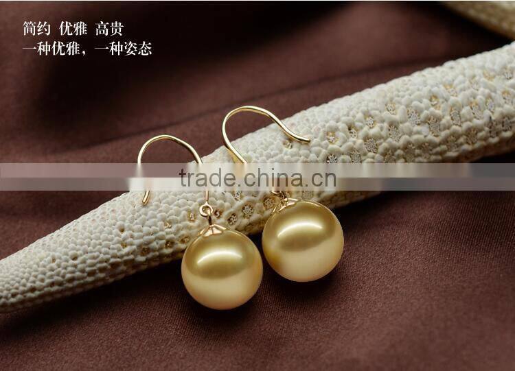 10-11 mm golden south sea pearl earrings