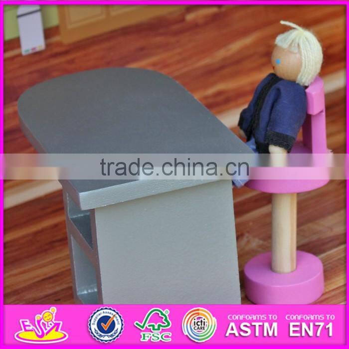 2016 new design girls pretend play super model wooden dollhouse W06A151