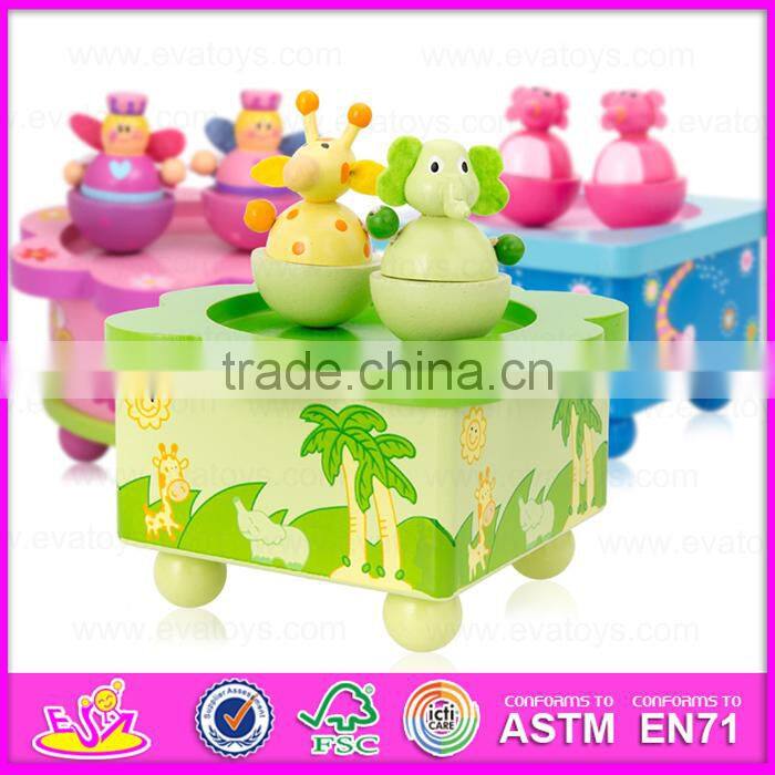 2015 Wooden instruments merry-go-round music box for gifts and home decoration W07B028-S