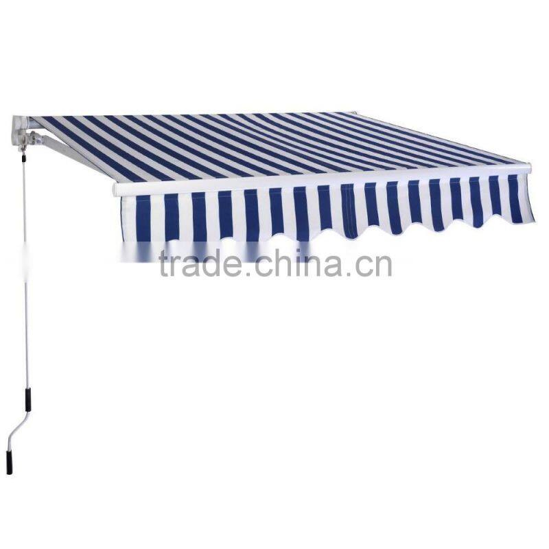 1.8x1.2m Garden Blue and White Retractable Aluminum Door Rain Awning