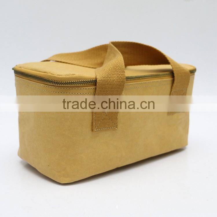 Inside Lid Ice Pack Zipper Pocket Tyvek Paper Insulated Tote Lunch Bag