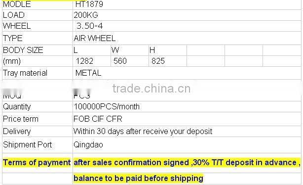 steel 200kg heavy duty dural handle hand trolley with two wheels HT1879