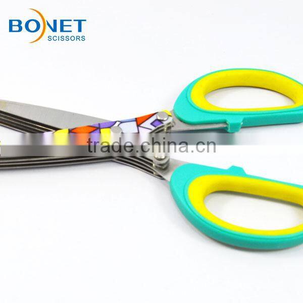 S97009 FDA qualified 7-5/8" Stainless Steel Shreding 5 blades herb scissors