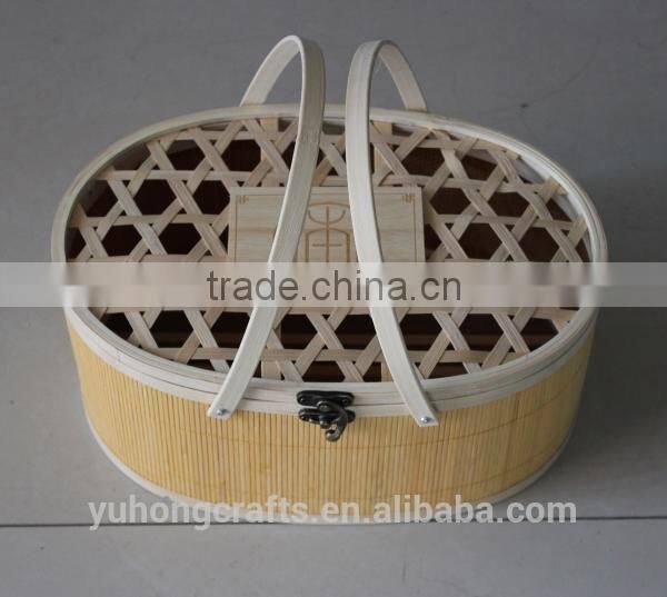 Hand-made bamboo crafts basket weaving