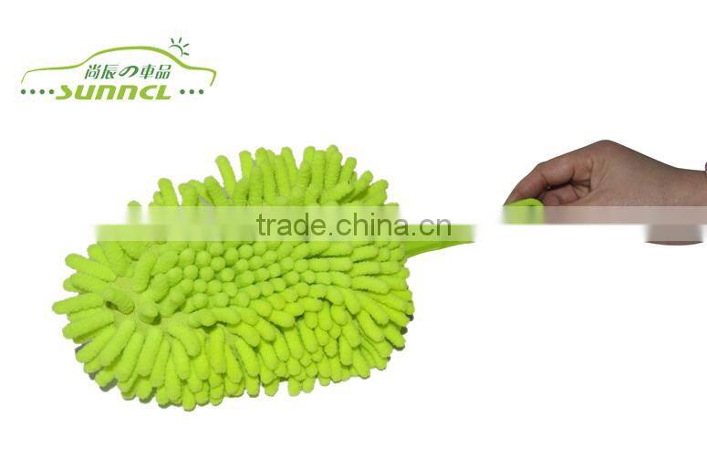 Changeable 100% Polyester Chenille Car Brush , Microfiber Car Wash Brush