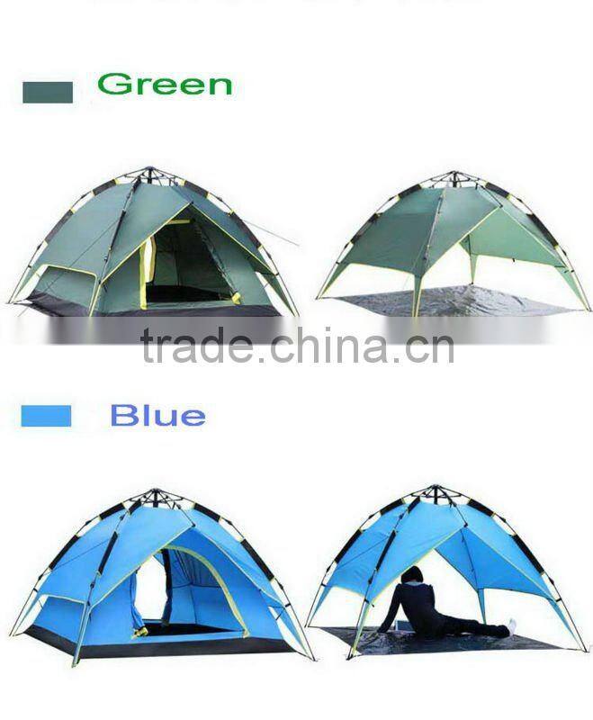 Outdoor large family camping tent waterproof pop up 4 person folding camping hiking tent