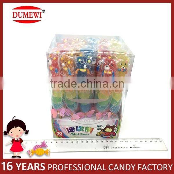 HALAL Colorful Mini Bear Shape Fruit Jelly Lollipop Candy
