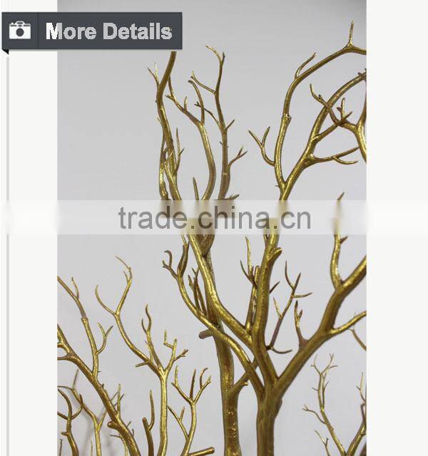 Golden artificial tree branches wedding hall centerpieces christmas decoration