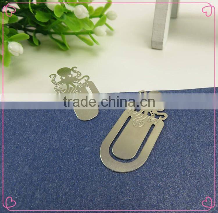 Custom LOGO design engraved silver color metal bookmark gifts