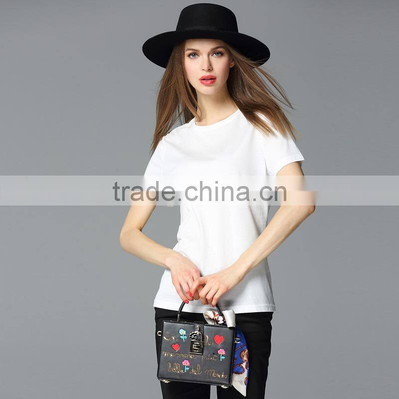 Wholesale slim fit blank t-shirt women short-sleeve t shirt design