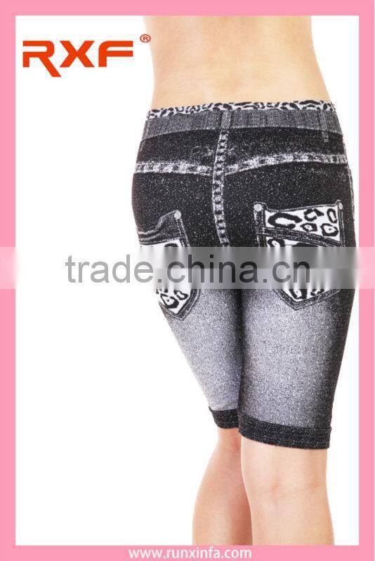 Fake short half jeans for women/butt lift short legging