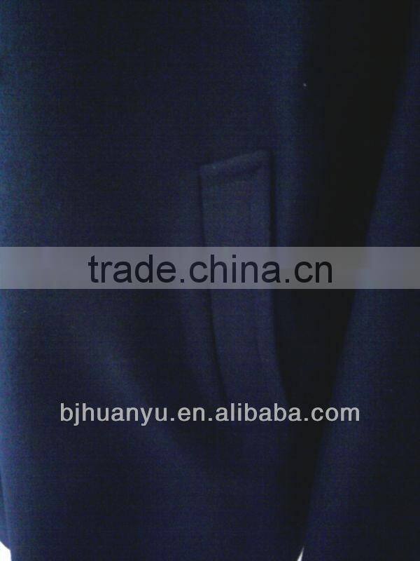 double breasted blue colour wool long overcoats for men