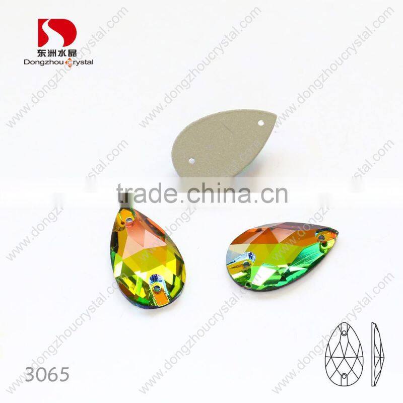 Flat back VM001 color crystal stones,with holes sewing on crystals/rhinestone for beautiful ornament