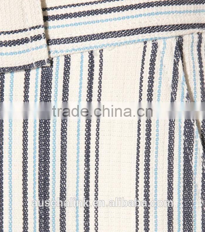 OEM service new style woman fashion stripe linen trousers