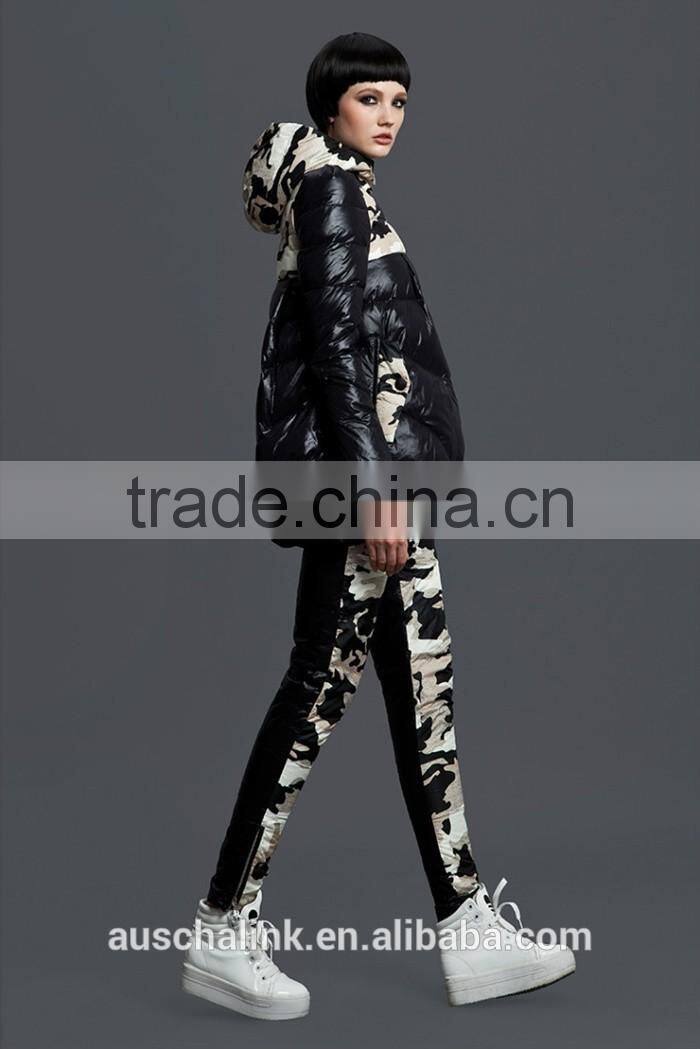 european style women camo down filled winter keep warm pants