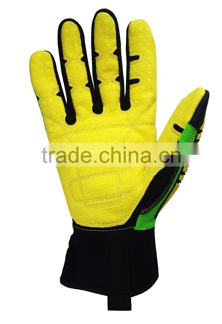 EN388 4543 cut resistant level 5 PVC dotts anti slip oil and water resistant high performance impact safety gloves